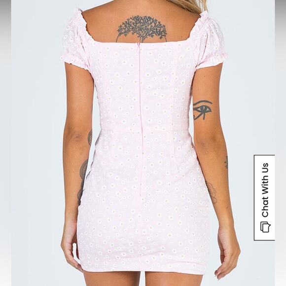 Princess Polly Back To Paris Pink Floral Print Mini Dress Coquette Size 2 - Picture 3 of 7